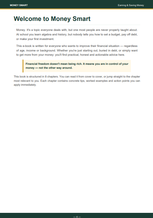 Money smart: the complete guide to earning & saving money- Direct download (PDF). ENG
